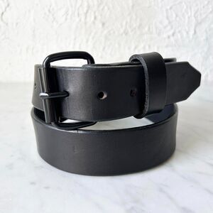 Thirteen50 Black Leather Belt 1.5" Width Black Buckle - Men's Size 34